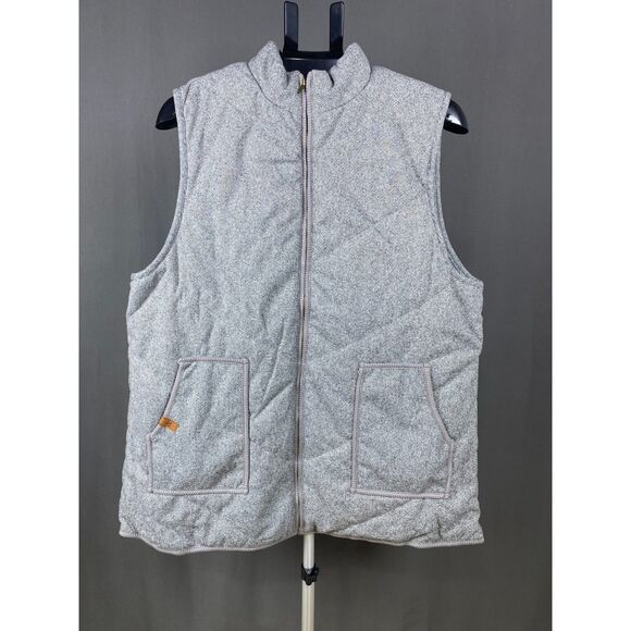 Ampersand Gray Quilted Herringbone Zip Front Puffer Vest Women’s XXXL - Picture 2 of 7